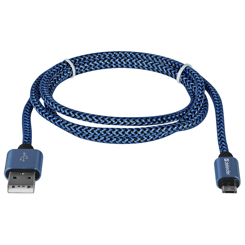 Кабель USB AM-micro BM, 1.0 м, синій, 08-03T PRO Defender