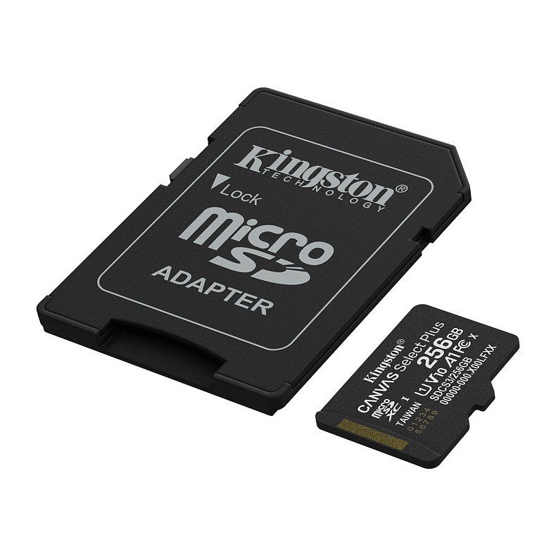 Карта пам'яті Kingston microSD 256GB C10 UHS-I A1 V10 R150MB/s + SD (SDCS3/256GB)