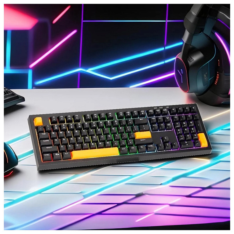 Клавіатура XTRIKE ME KB-512 UA 108кл. Silent switch LED підсвітка, USB, чорна
