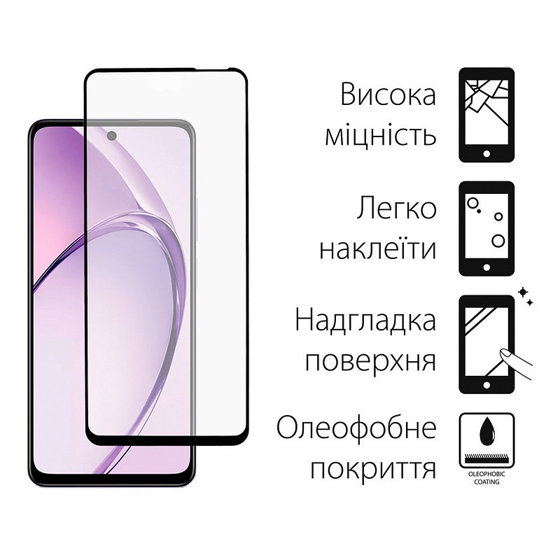 Захисне скло Dengos для Oppo A3 Black Full Glue (TGFG-373)