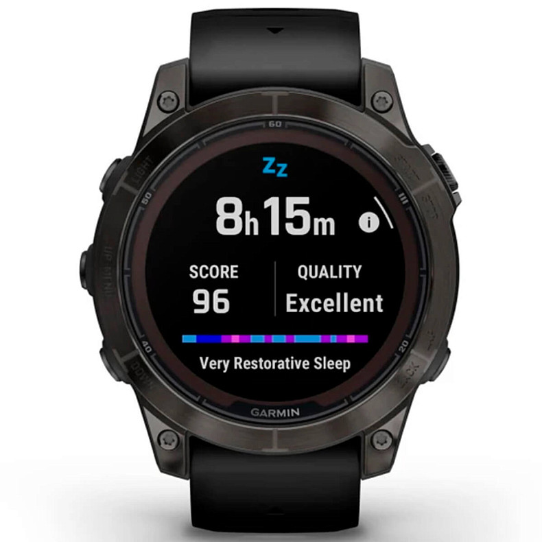 Спортивний годинник GARMIN Fenix 7 Pro Sapphire Solar Carbon Gray DLC Titanium with Black Silicone