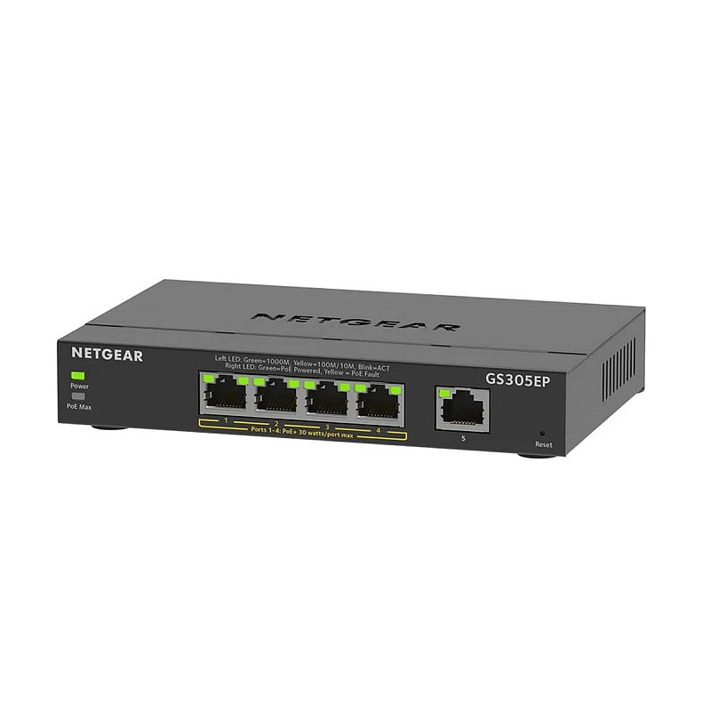 Коммутатор NETGEAR GS305EP 4xGE PoE+(63Вт), 1xGE, управляемый