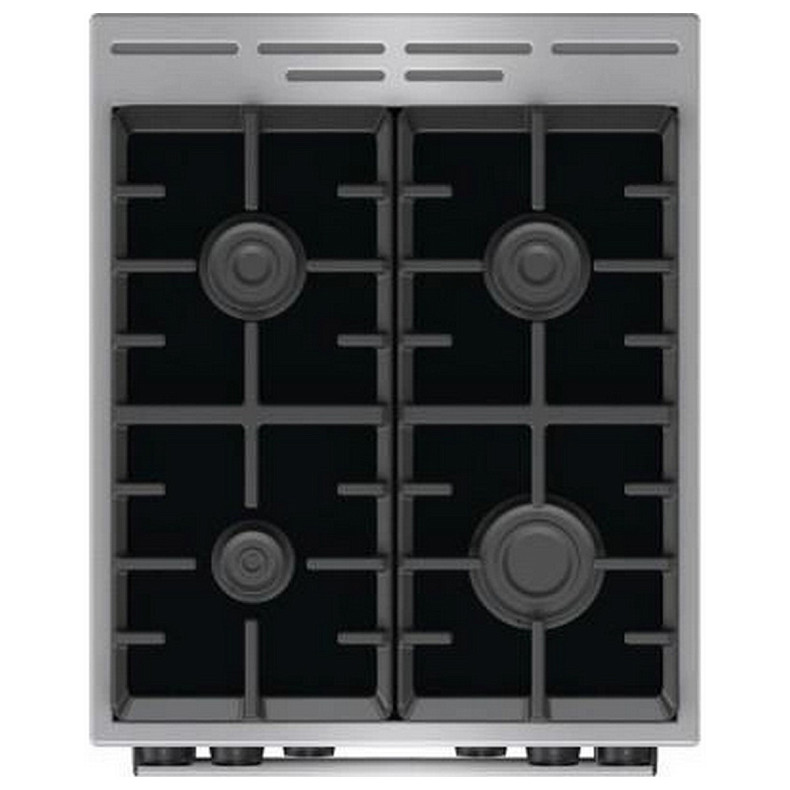Плита Gorenje комбінована, 70л, 50x60см, дисплей, IconLed, газ на склі, чавун, нерж