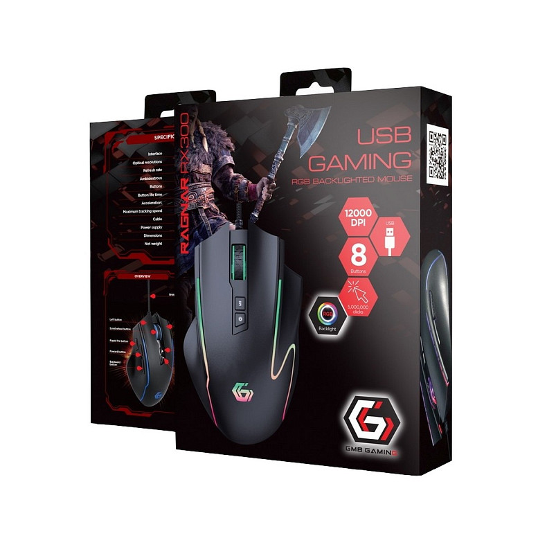 Миша Gembird MUSG-RAGNAR-RX300 Black