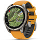 Спортивные часы GARMIN Fenix 8 47mm AMOLED Sapphire Graphite DLC Titanium with Spark Orange Silicone Band