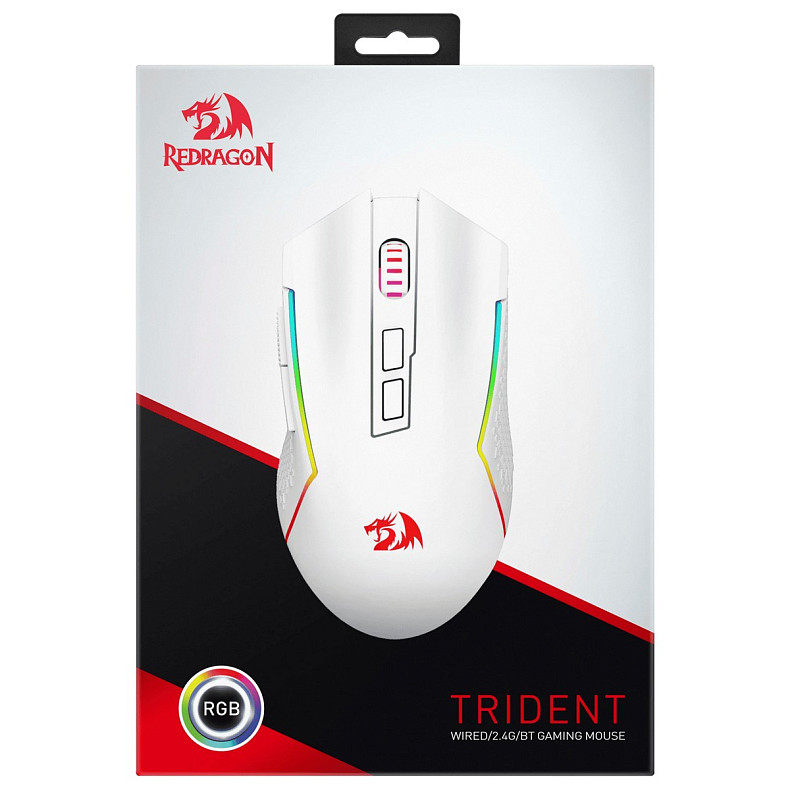 Мышь Redragon (71864) Trident BT/RGB/,8000dpi, белая