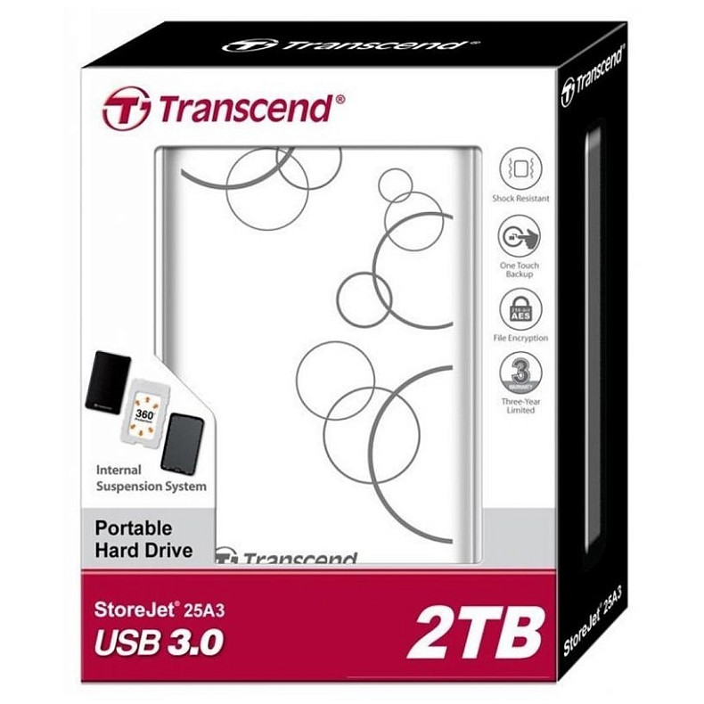 Жорсткий диск TRANSCEND StoreJet 2Tb (TS2TSJ25A3W)