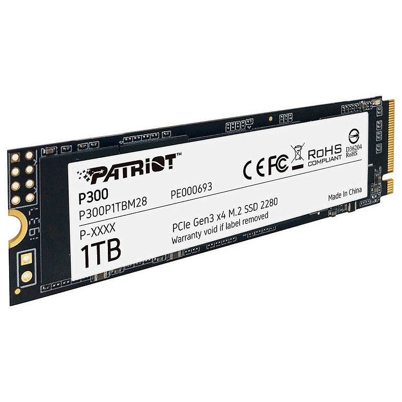 SSD диск Patriot P300 1TB M.2 2280 PCIe NVMe 3.0 x4 TLC (P300P1TBM28)