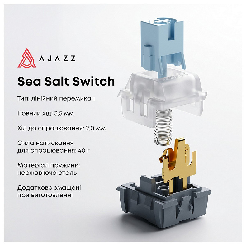 Клавіатура Ajazz AK820 Sea Salt Switch Black USB-C (AK820-SS-BGY)