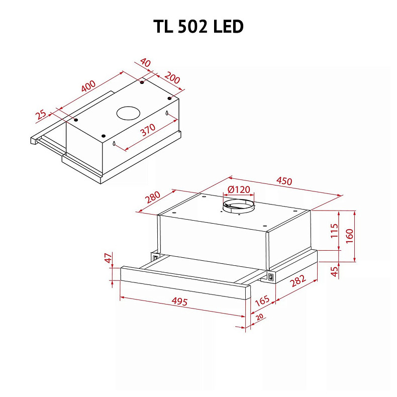 Витяжка Perfelli TL 502 I LED