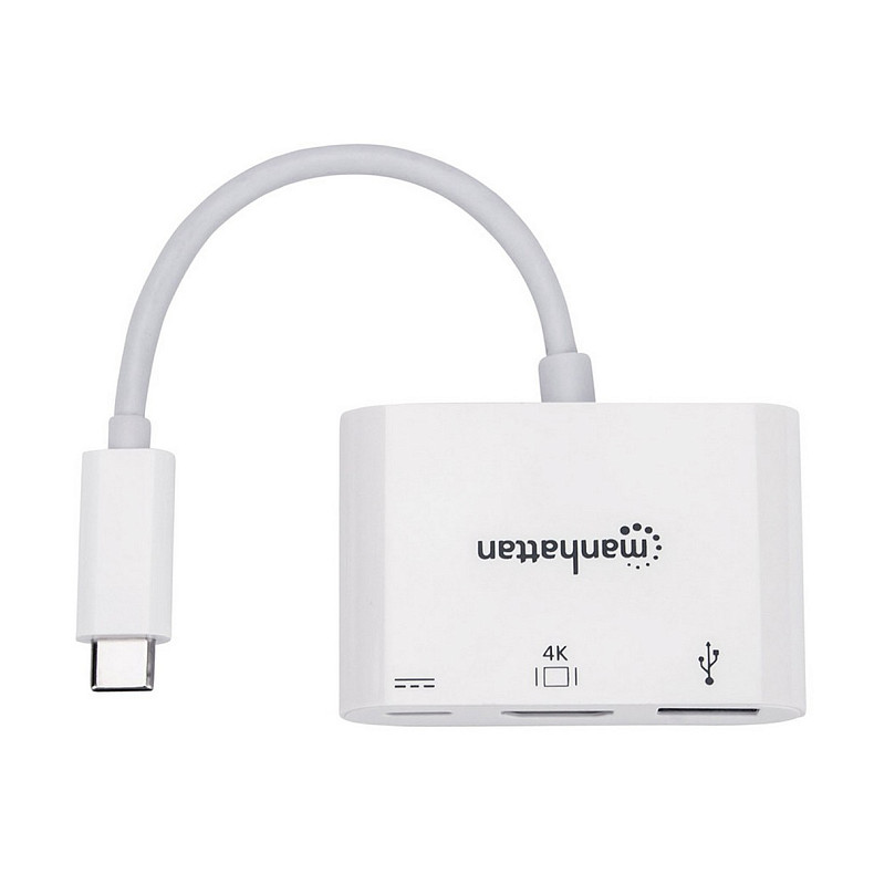 Док-станция USB3.1 Type-C --> HDMI/USB 3.0/PD 60W 4-in-1 White Manhattan