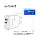 Зарядний пристрій AccLab AL-TC220 (1xUSB, 1xType-C) White (1283126556494)