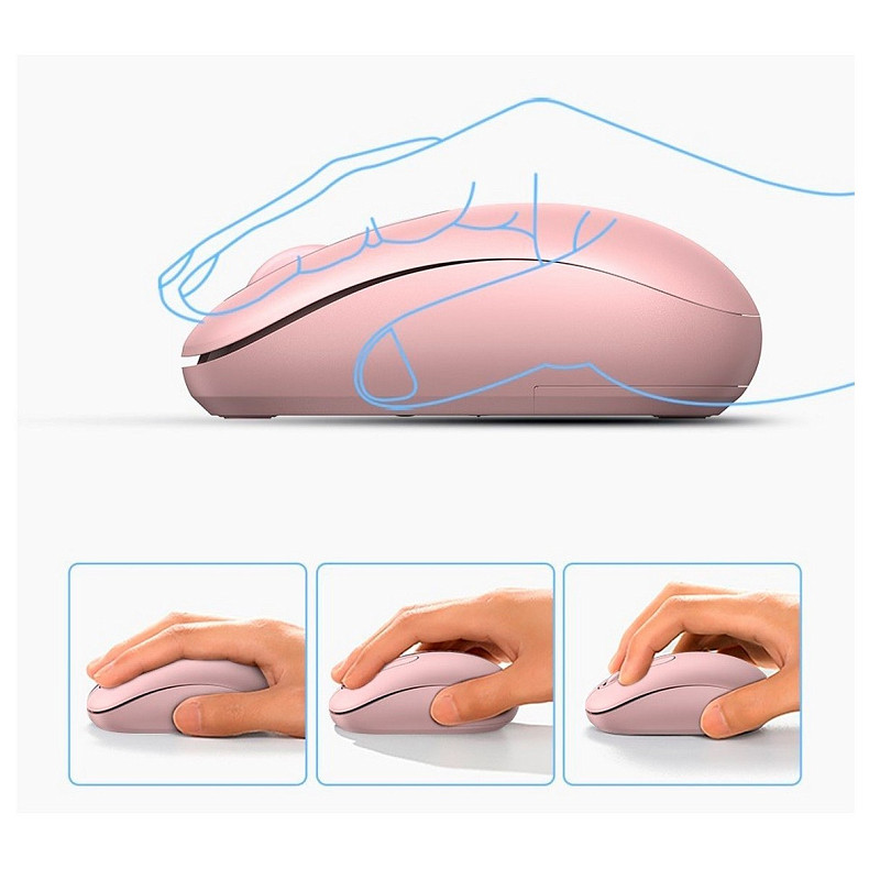 Мишка UGREEN MU105, 2400dpi., 3кн., Рожева