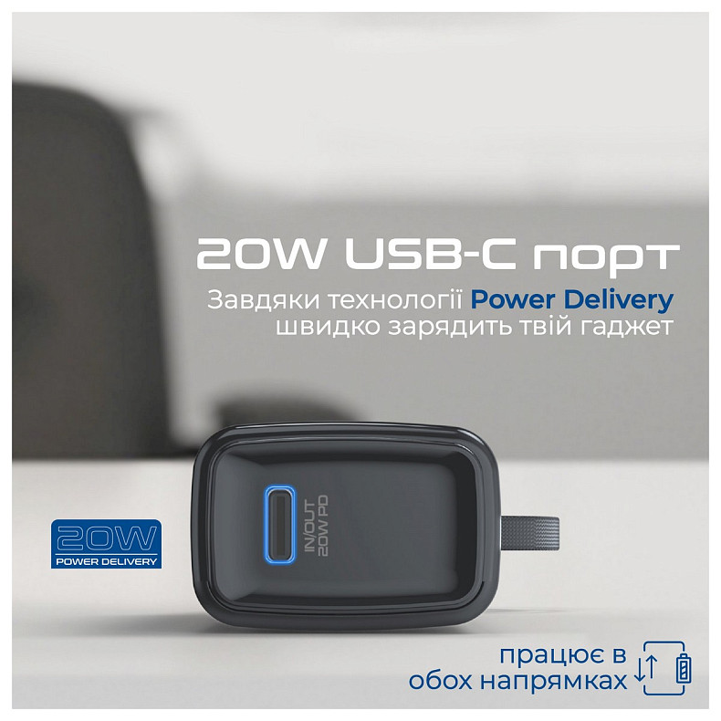 Универсальная мобильная батарея Promate Nanopack-5 5000mAh 20W Black (nanopack-5.black)