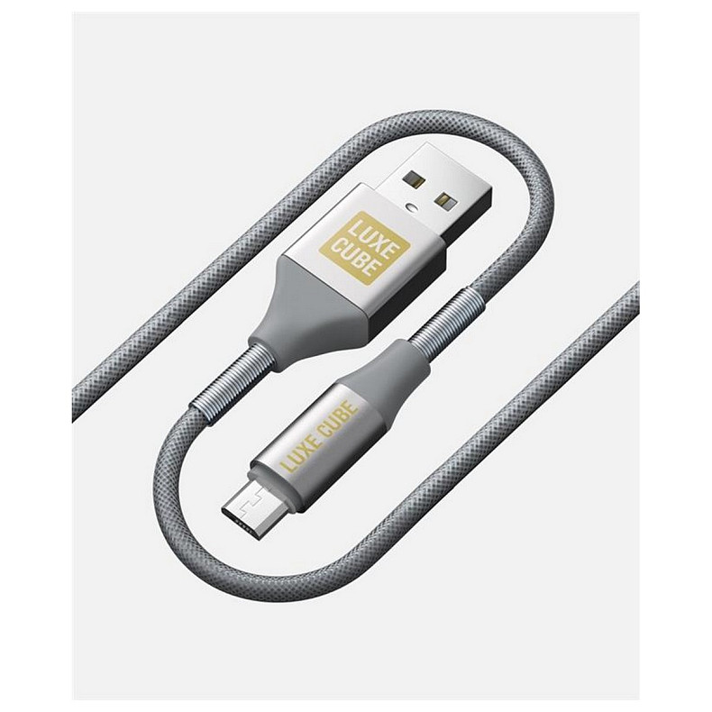 Кабель Luxe Cube Armored USB-microUSB, 1м, серый (8886668686105)