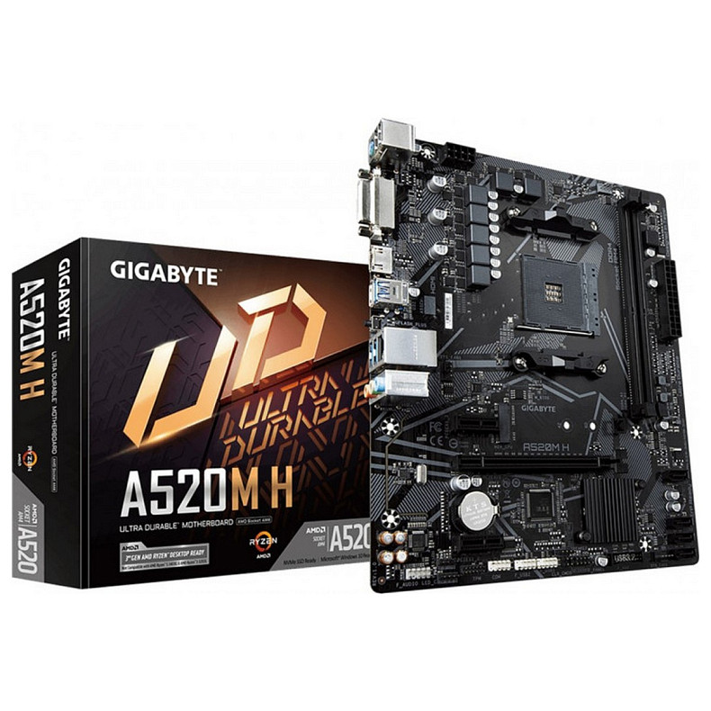 Материнская плата GIGABYTE A520M H sAM4 A520 2xDDR4 M.2 HDMI-DVI mATX