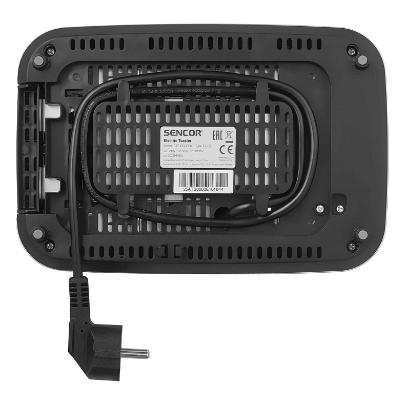 Тостер Sencor 1080Вт, підігрів, розморожування, сенс. керування, LED, пластик, чорний