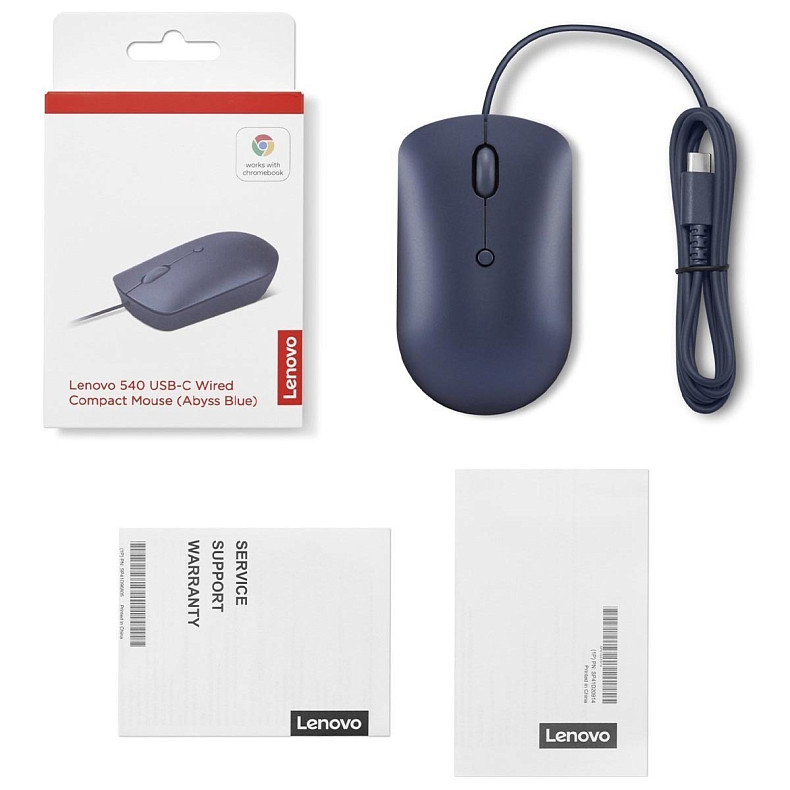 Мышь Lenovo 540 USB-C Wired Compact Mouse Abyss Blue