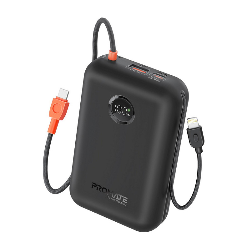 Универсальная мобильная батарея Promate PowerPod-30 30000mAh 35W Black