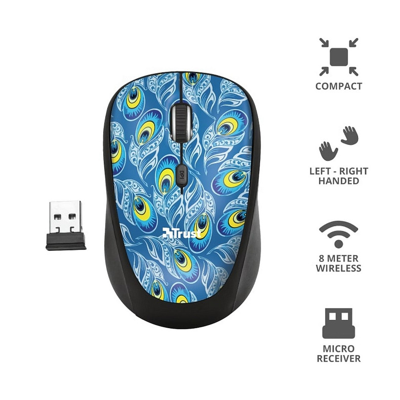 Мишка Trust YVI WIRELESS MOUSE PEACOCK