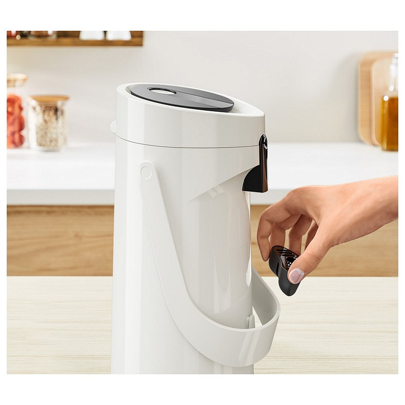 Термос Tefal Ponza Pump, 1.9л, пластик, скло, білий (K3140214)