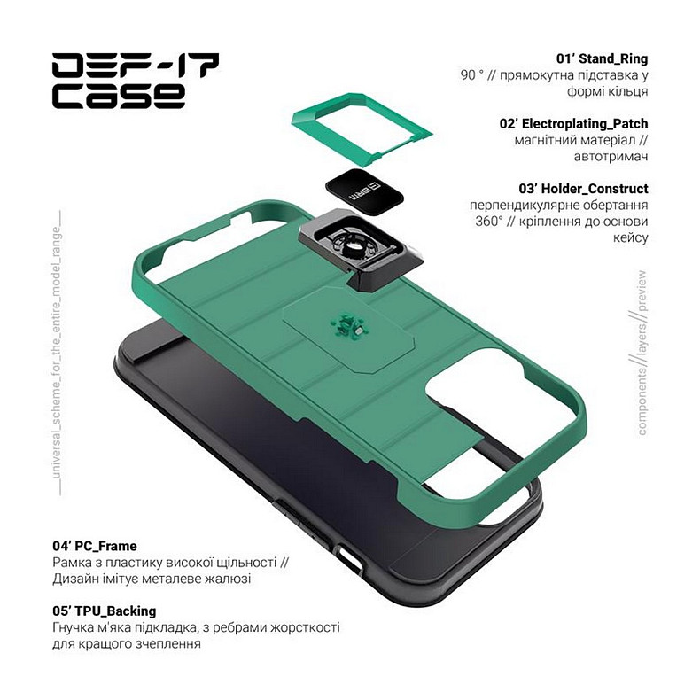 Чохол-накладка Armorstandart DEF17 для Samsung Galaxy A03 SM-A035 Military Green (ARM61351)