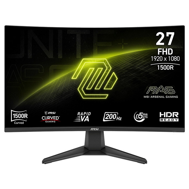 Монітор MSI 27" MAG 276CF-E20 2xHDMI, DP, Audio, VA, 200Hz, 0.5ms, sRGB 98%, CURVED, AdaptiveSync