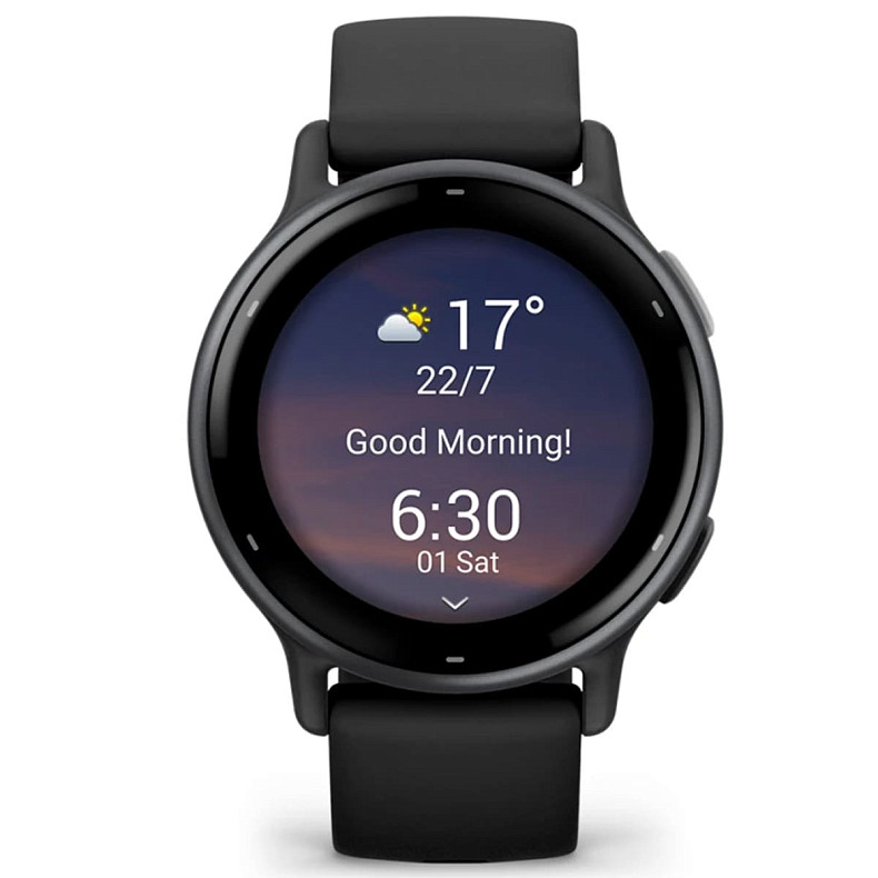 Спортивний годинник GARMIN Vivoactive 5 Slate Aluminum Bezel with Black Case and Silicone Band