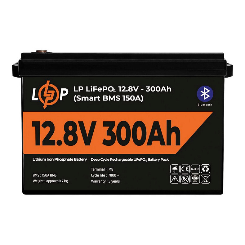 Аккумуляторная батарея LogicPower 12.8V 300 AH (3840Wh) с BT (Smart BMS 200A) LiFePO4