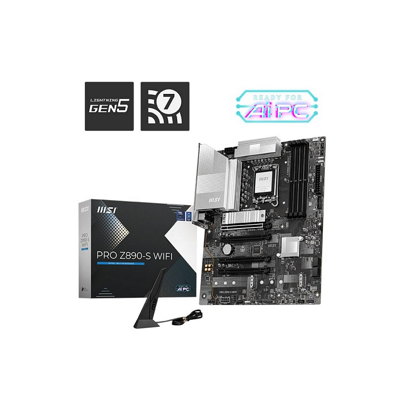 Материнская плата MSI PRO Z890-S WIFI s1851 Z890 4xDDR5 HDMI DP WiFi BT ATX