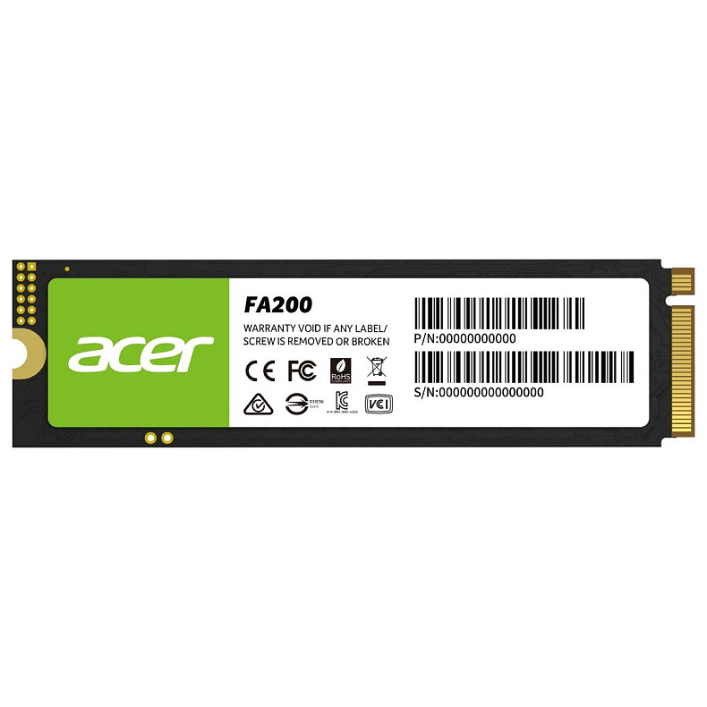 SSD накопитель Acer 2TB FA200 M.2 2280 PCIe Gen 4x4 NVMe 2.0 3D NAND