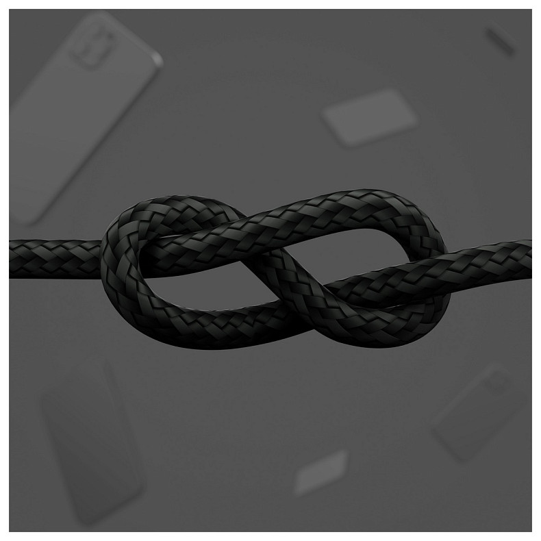 Кабель Belkin USB-A - Lightning плетений, силіконовий, з ремінцем на магніті, 1м, Black