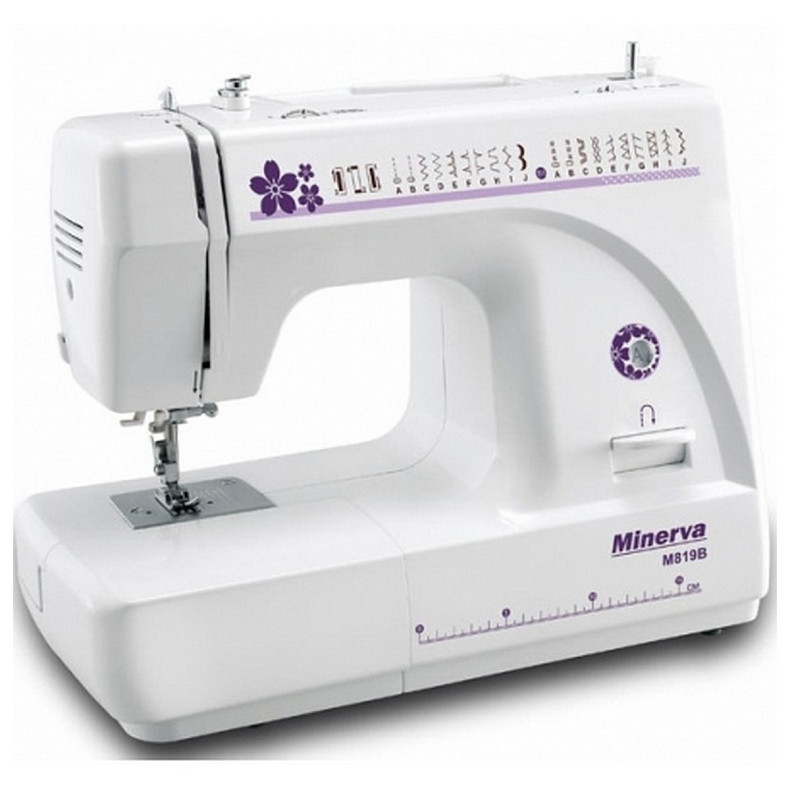 Швейна машина МINERVA М819В, електромех., 85 Вт, 21 швейна операція, петля напівавтомат, білий