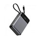 УМБ Acefast 20000mAh 65W PD,QC3.0 USB-A+USB-C In/Out,build-in cable M21 Black-Gray