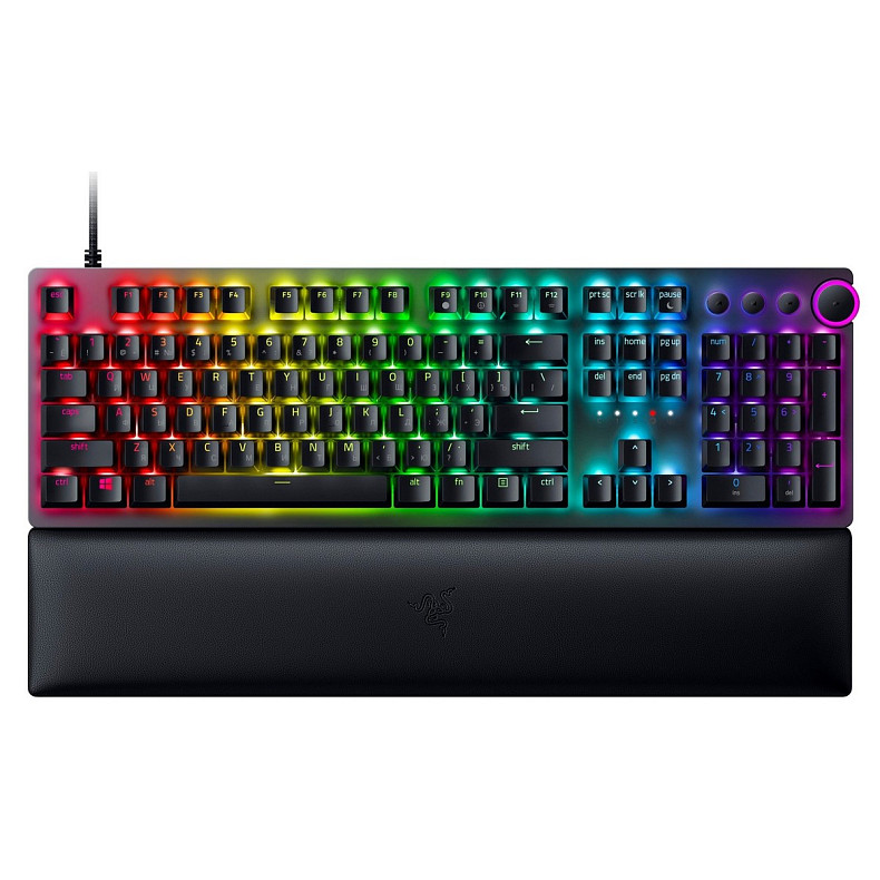 Клавіатура механічна Razer Huntsman V2 108key, Red Switch, USB-A, EN/RU, RGB, чорний