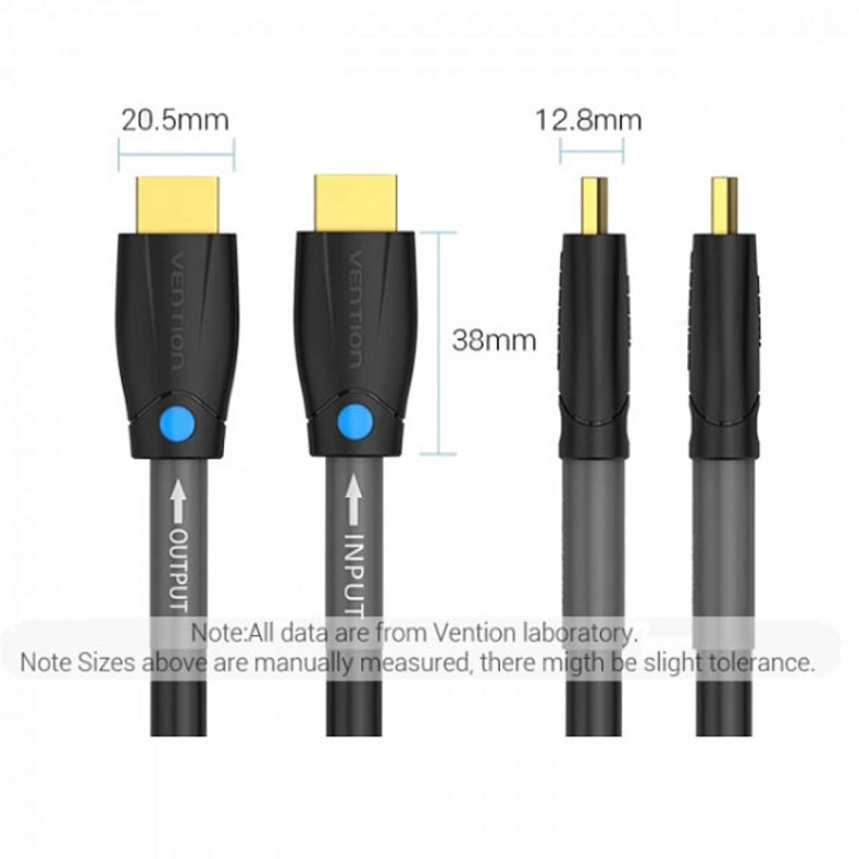 Кабель HDMI M - M,10.0 м, V2.0, Engineering 4K 60Гц 18Gbps HD 7.1  PVC Black Vention