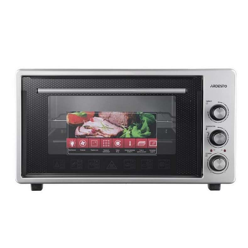 Піч електрична ARDESTO, 45л, 1600Вт, механіч., конвекція, подвійне скло, сірий