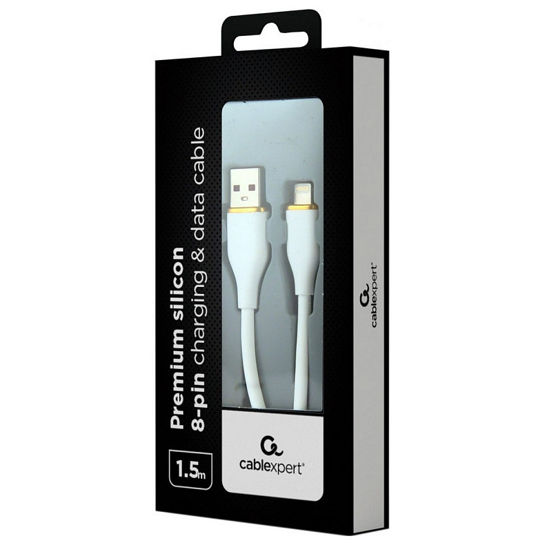 Кабель Cablexpert USB - Lightning (M/M), 2.1A, 1.5м, White (CC-USB2S-AM8PM-1.5M-W)