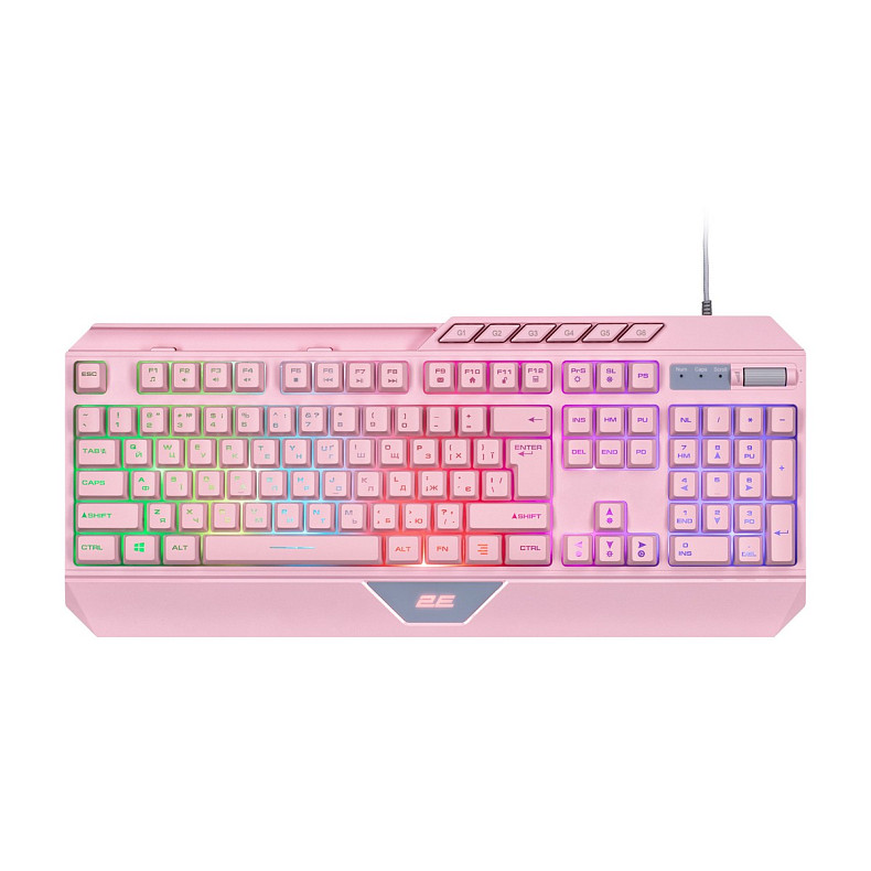 Клавіатура 2E GAMING KG315 RGB USB Pink Ukr