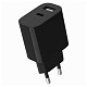 Сетевое зарядное устройство Gembird (1USBх2.4A + 1USB-Cх2.4A) Black (TA-UC-2AC12-01-BK)