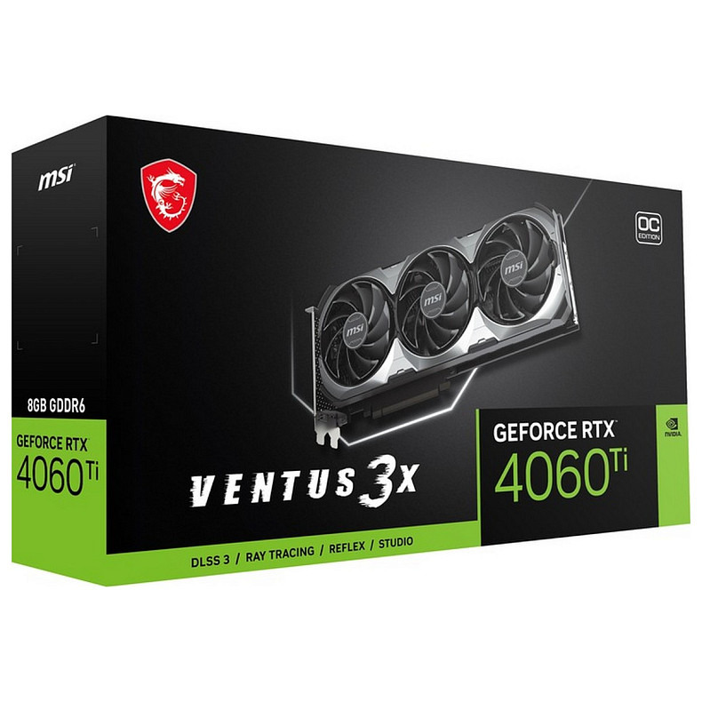 Видеокарта RTX 4060 Ti 8GB GDDR6 Ventus 3X E OC MSI (GeForce RTX 4060 TI VENTUS 3X E 8G OC)