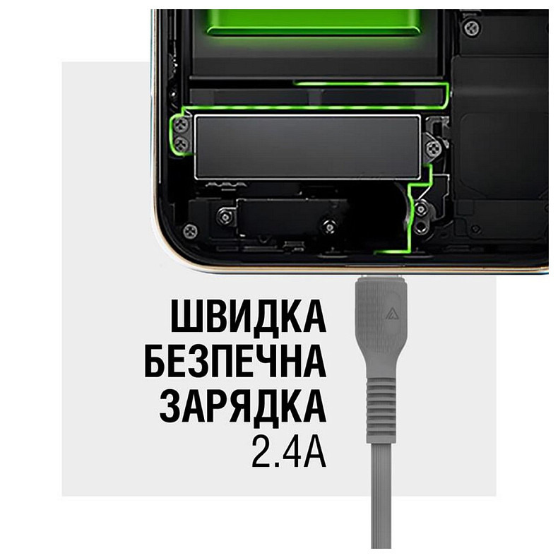 Кабель ACCLAB AL-CBCOLOR-T1BK USB-USB Type-C 1.2м Black (1283126518232)