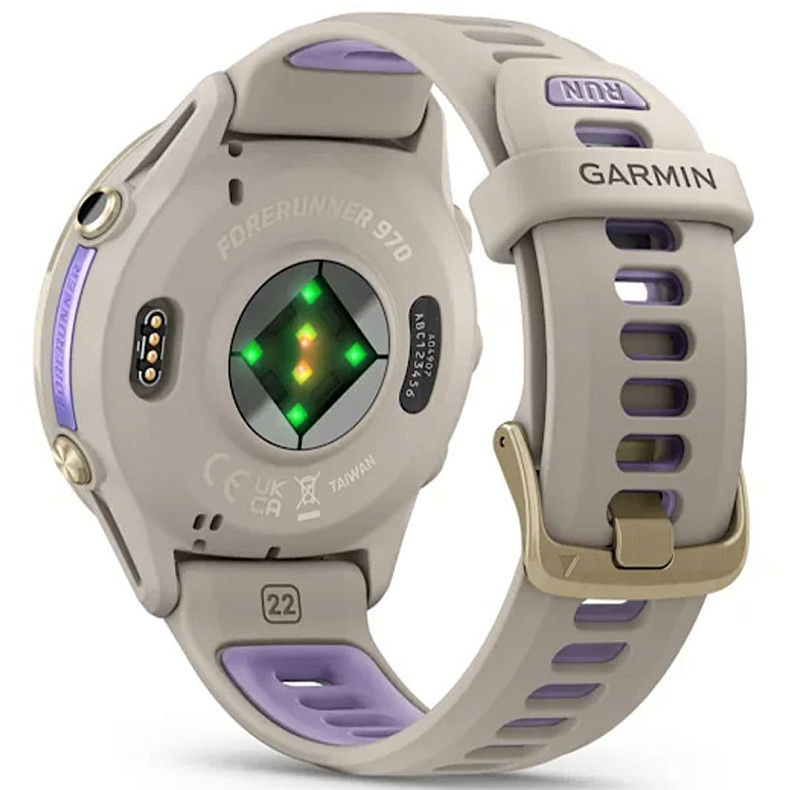 Спортивные часы Garmin Forerunner 970 Soft Gold Titanium with French Gray Case and French Gray/Translucent Indigo Band (010-02969-02)