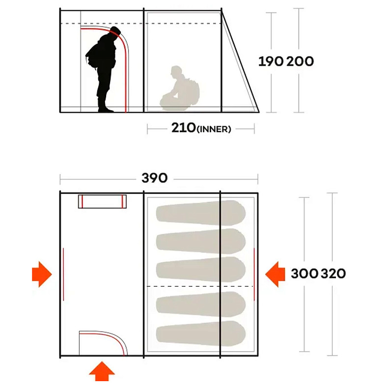 Намет п?ятимісний Ferrino Fenix 5 Petrol (91193LBB)