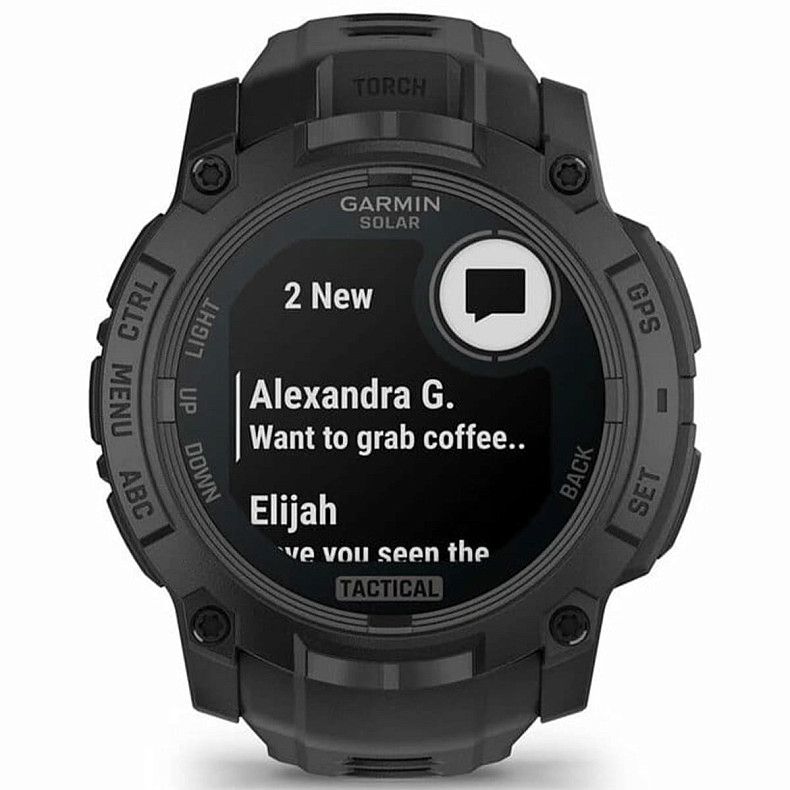 Спортивний годинник GARMIN Instinct 3 50mm Tactical Solar Black with Charcoal Silicone Band (010-02935-90)