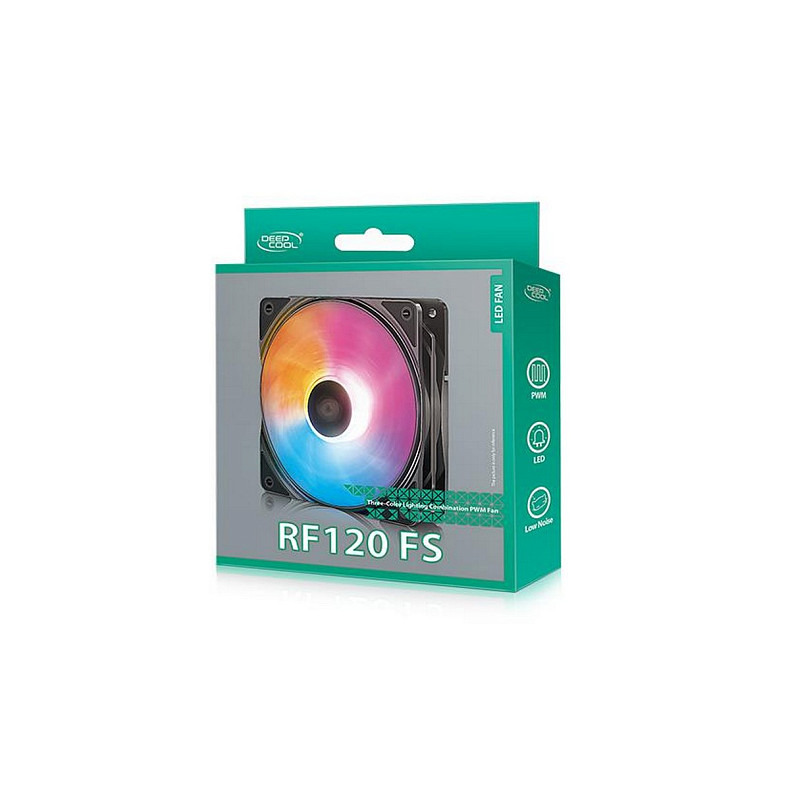 Вентилятор DeepCool RF120FS, 120х120х25 мм, 3-pin, 4-pin, чорний з білим