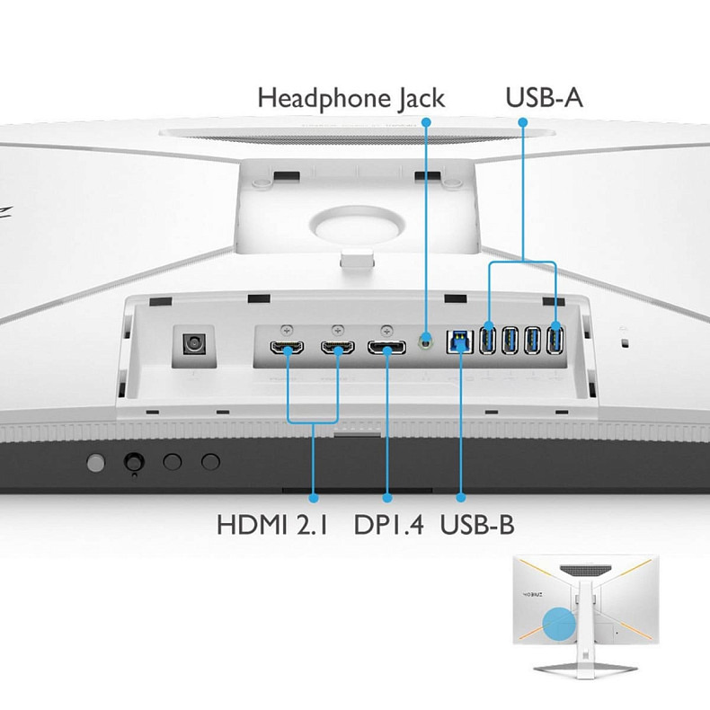 Монитор 27" BenQ EX2710U, 4K UHD, IPS, 144Hz, 1 мс, 2хHDMI, DP, USB-hub, HAS, колонки, белый