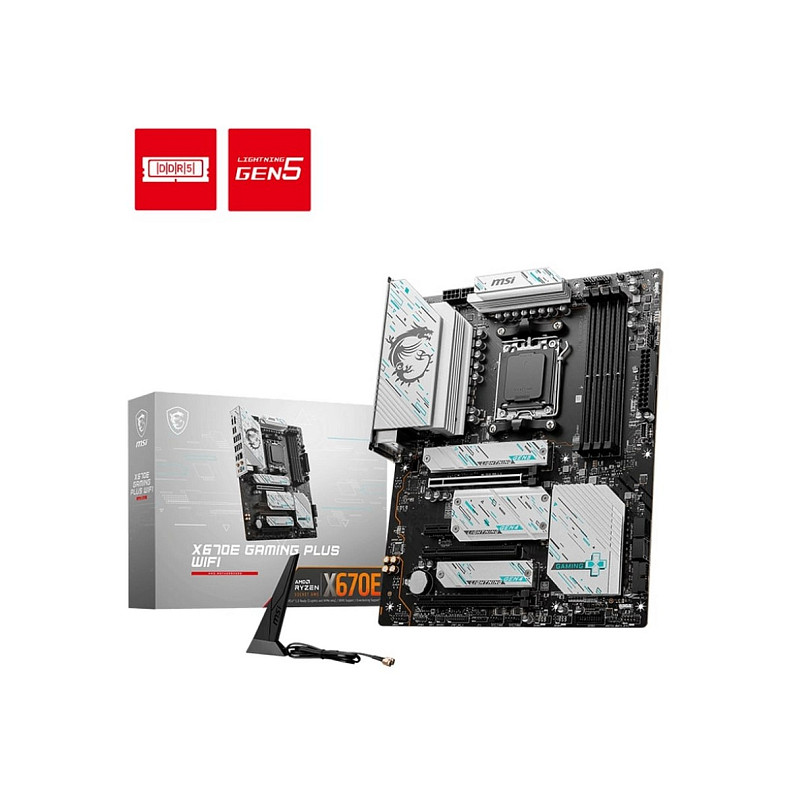 Материнская плата MSI X670E GAMING PLUS WIFI sAM5 X670 4xDDR5 M.2 HDMI DP WiFi BT ATX