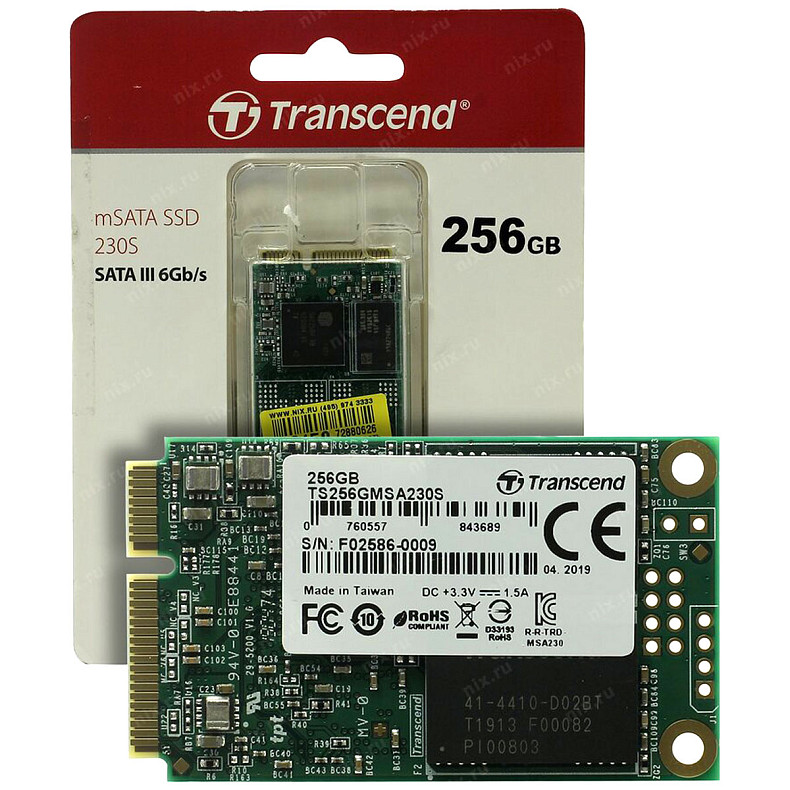 SSD диск mSATA Transcend 230S 256GB 3D TLC