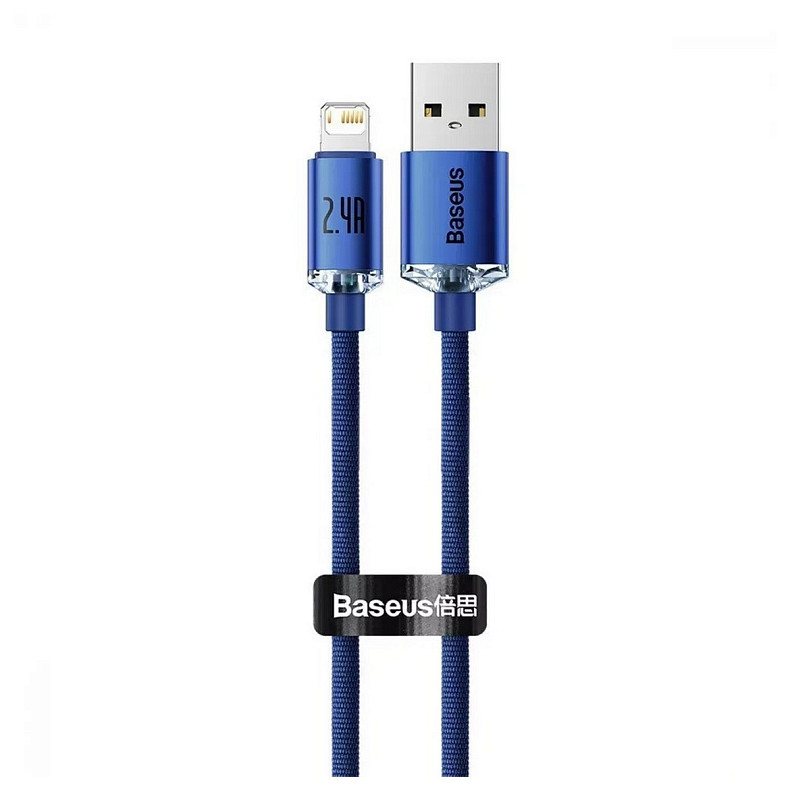 Кабель Baseus Crystal Shine USB-Lightning, 2.4A, 1.2м Blue (6932172602697)